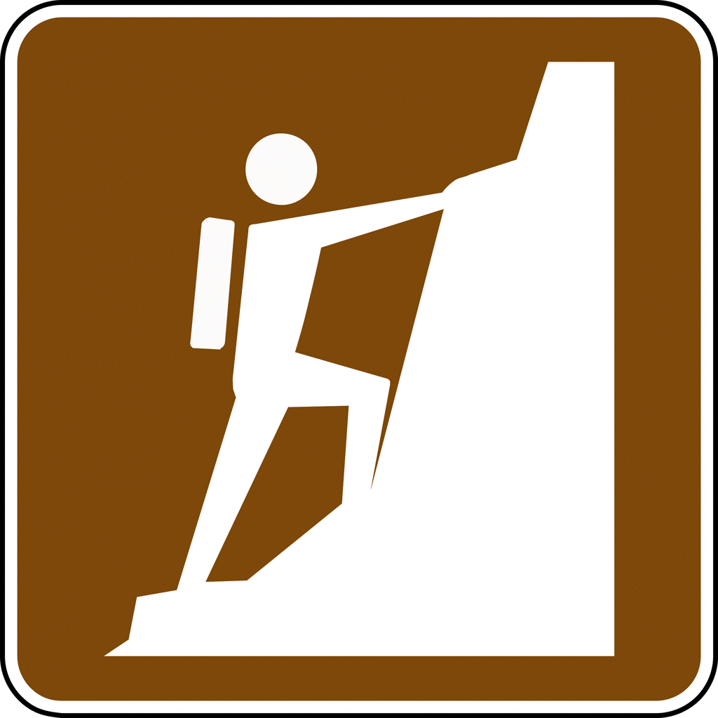 rock climber clipart symbol