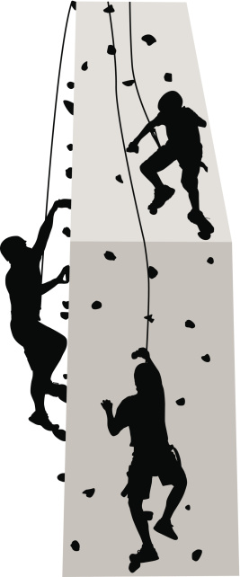 Rock climbing wall.