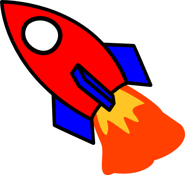 Red And Blue Rocket Clip Art at Clker