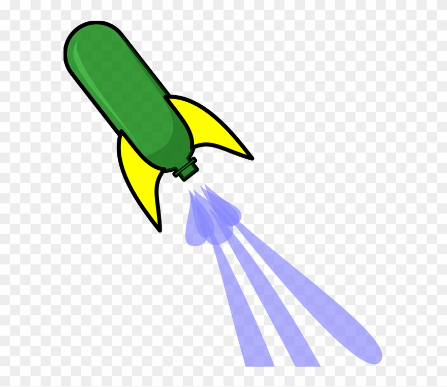 Cartoon Water Bottle Rocket Clipart