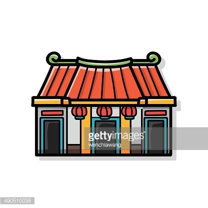 Chinese New Year Traditional Temple Doodle premium clipart