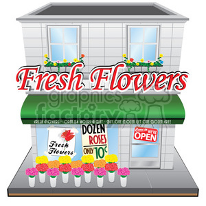 Vintage flower shop clipart