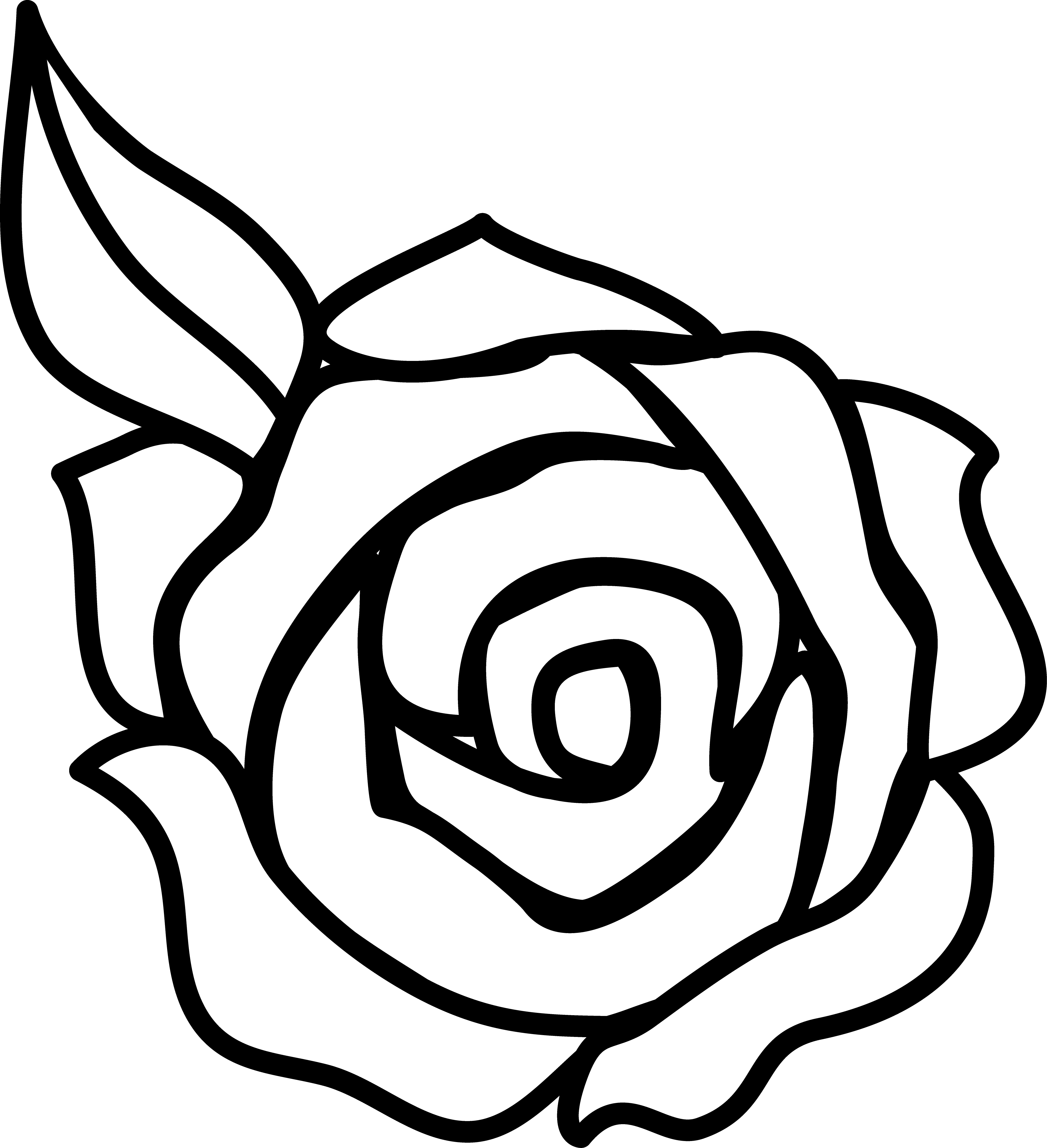 Black And White Rose Border Clip Art