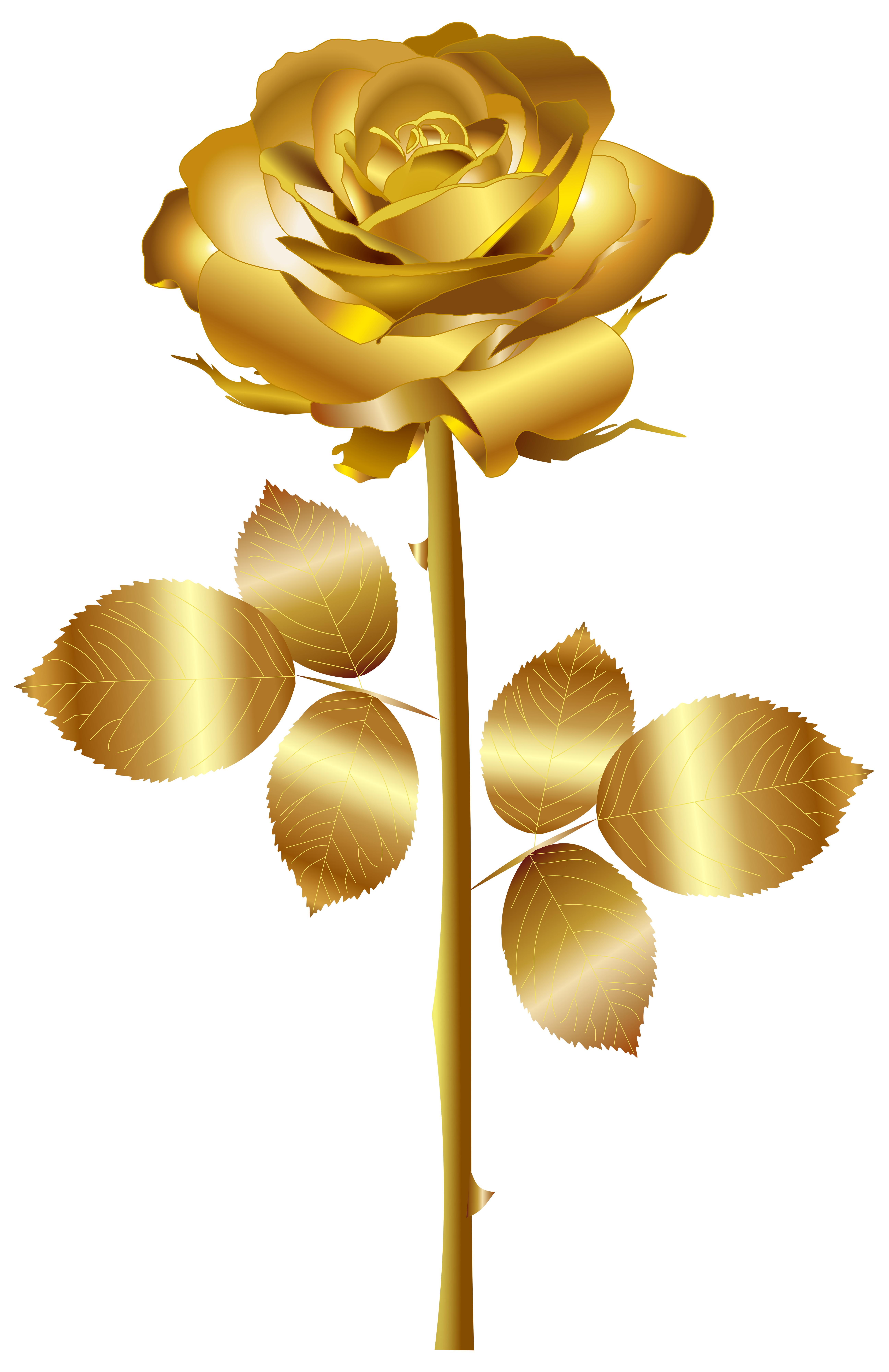 Gold Rose PNG Clip Art Image