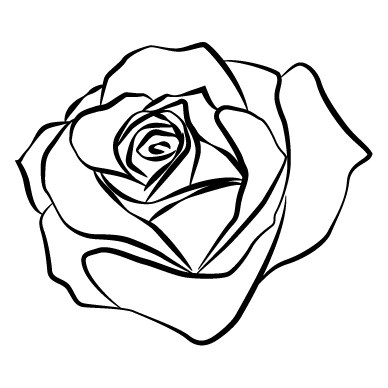 Free rose outline.