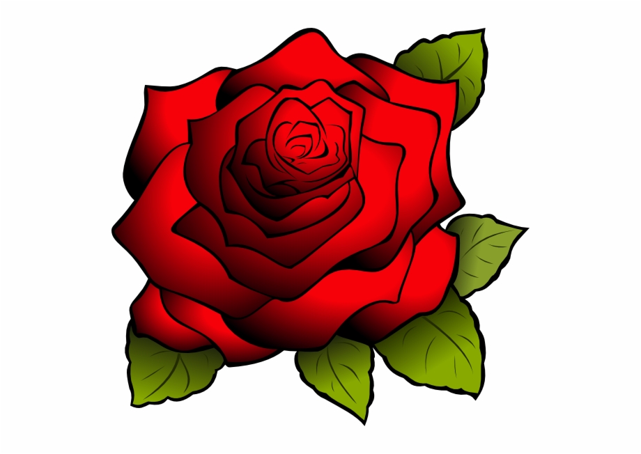 Red Flower Clipart Red Rose Outline