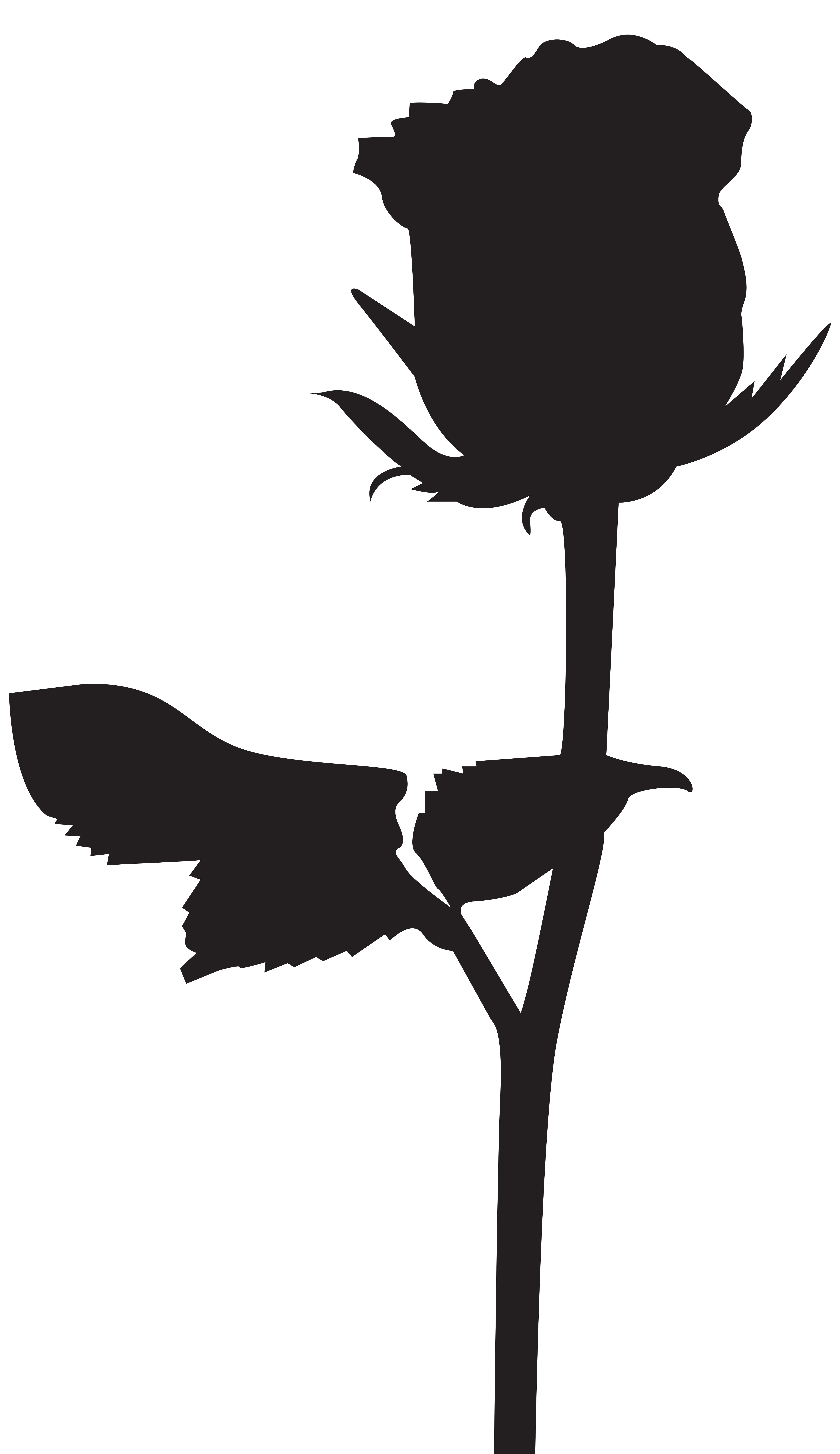 Rose Silhouette PNG Transparent Clip Art Image