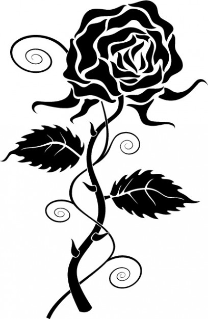 Black rose clipart.