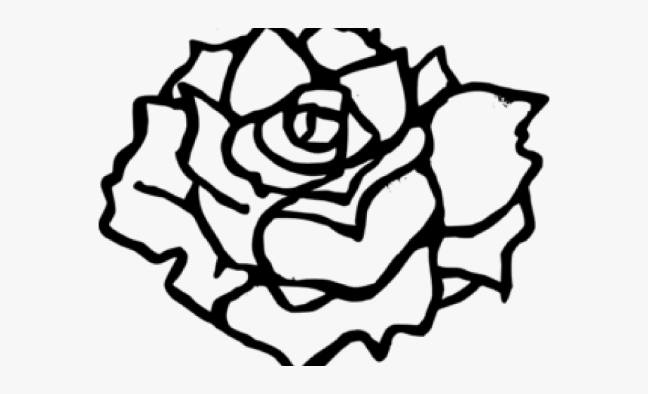 Simple Rose Clip Art Black And White