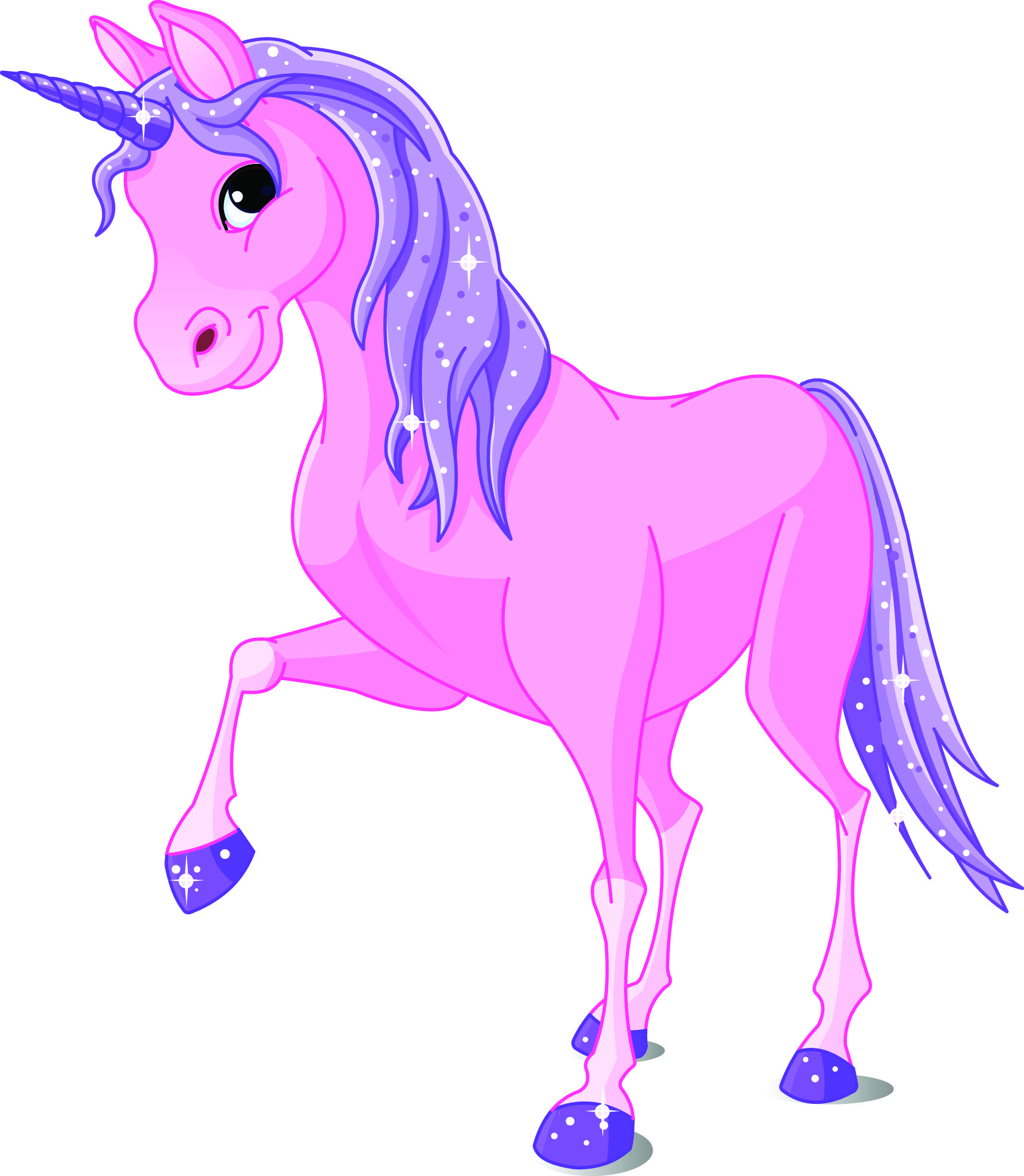 Royalty free clipart illustration of a cute pink and purple