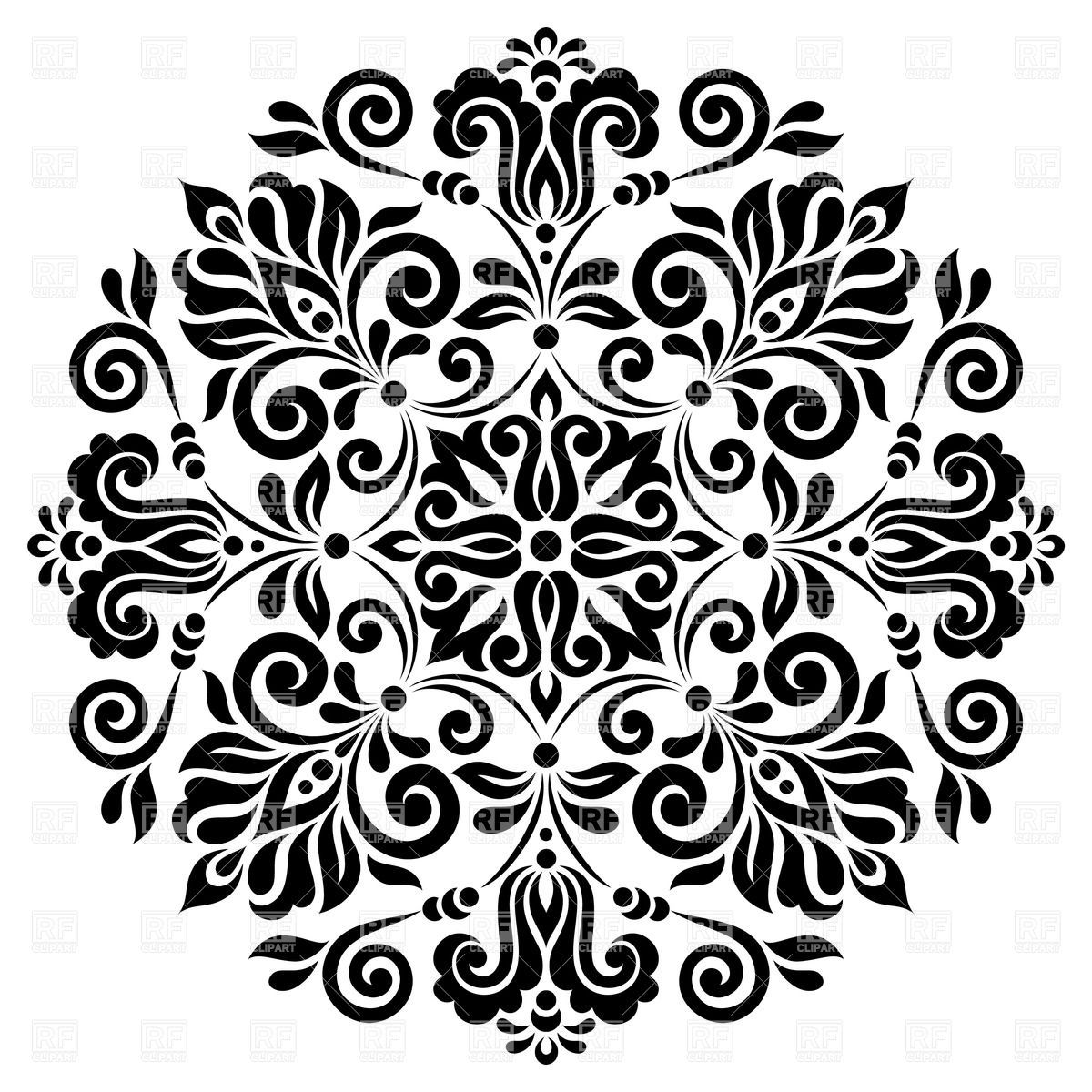 Round graphic floral pattern Vector Image