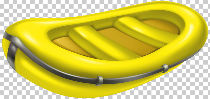 Boat inflatable yellow.