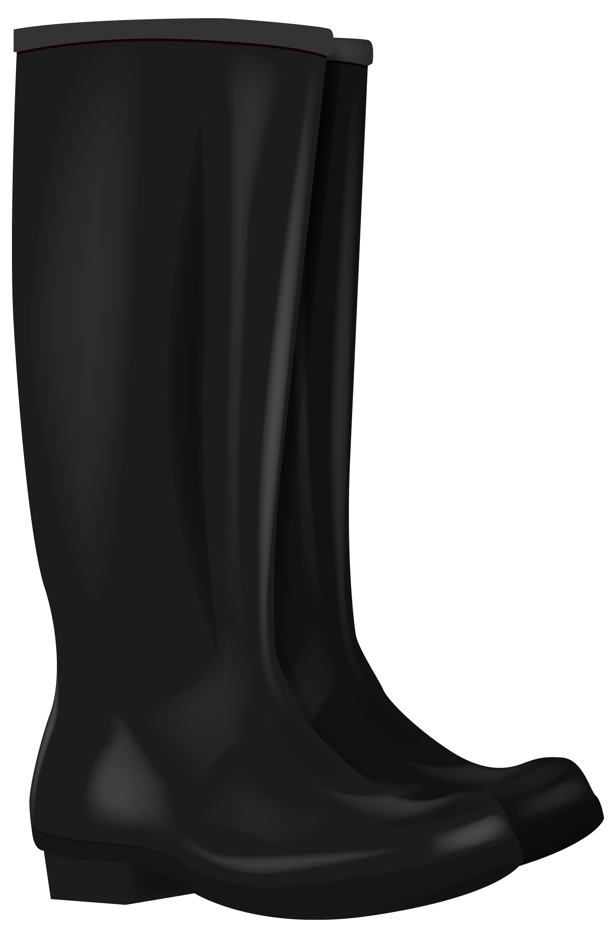 Black Rubber Boots PNG Clipart