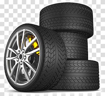 Four black automotive tires, Stack Of Tyres transparent