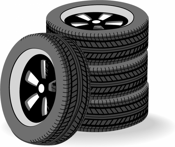 Tires Stacked Free vector in Adobe Illustrator ai