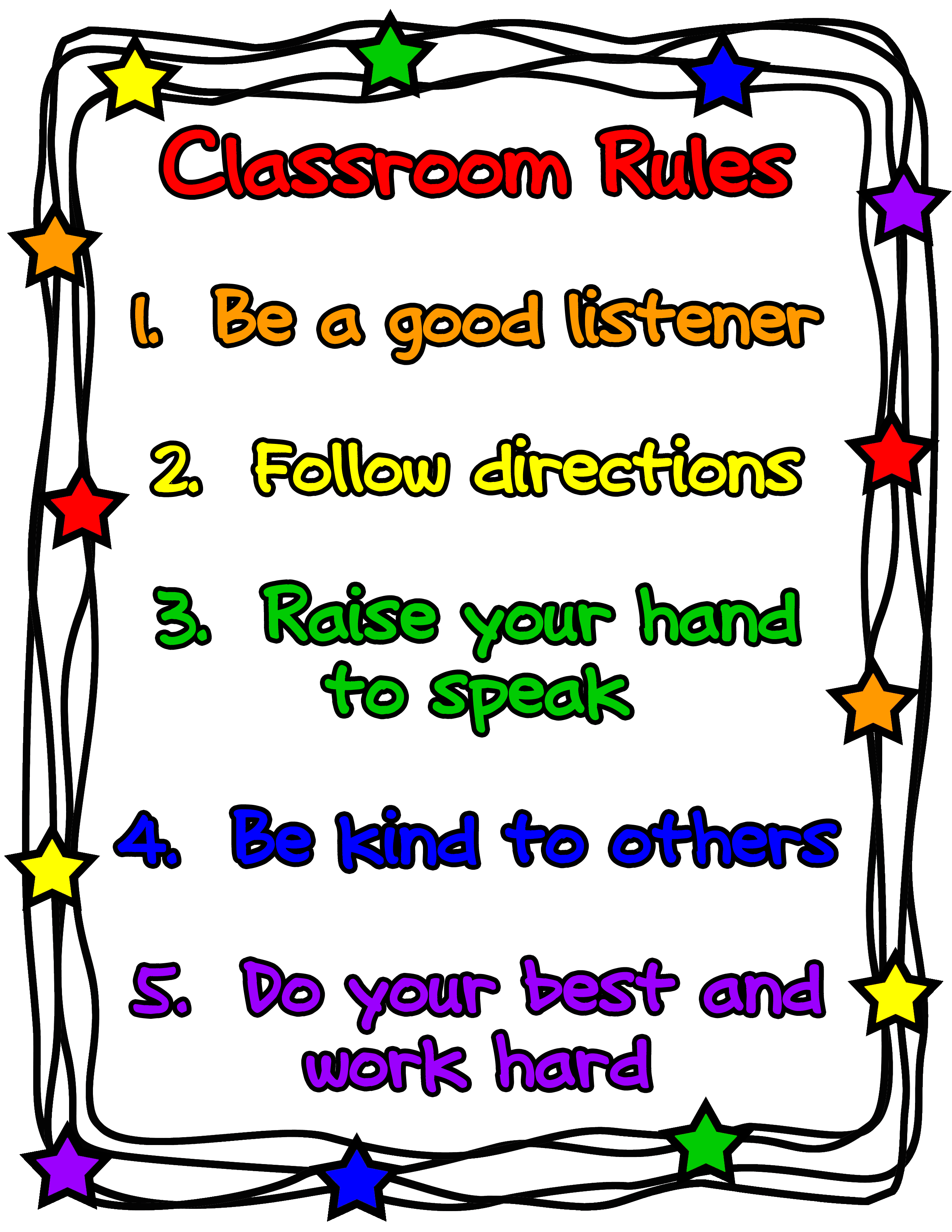 Classroom rules clipart.