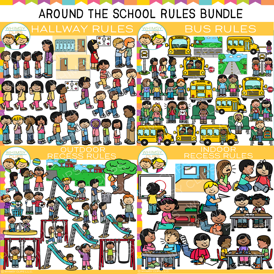 Rules Around the School Clip Art Bundle
