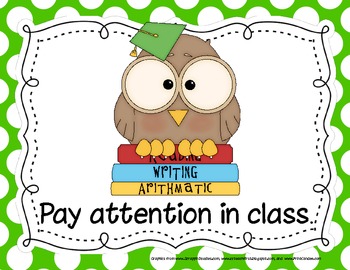 Owlthemed classroom rules.
