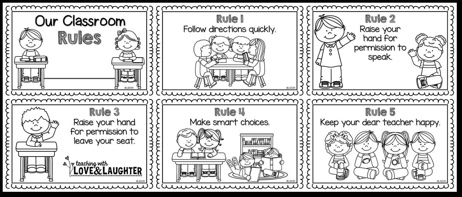Classroom Rules Clipart Black And White