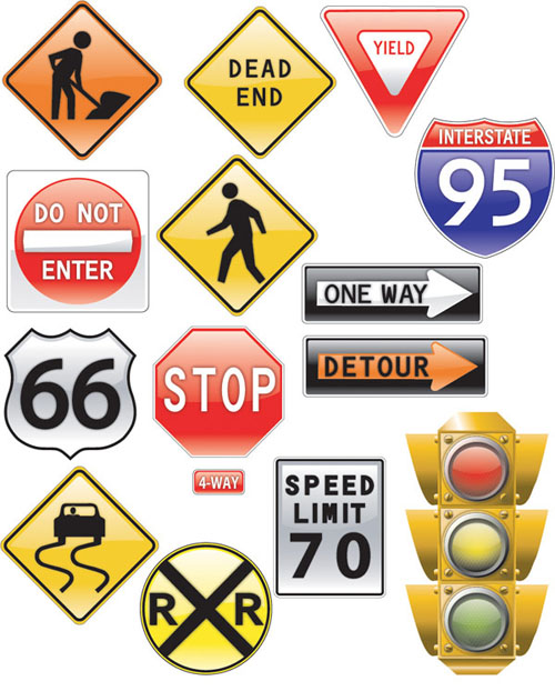 Traffic rules clipart.
