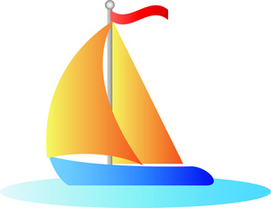 Sailboat sailing clipart animated pencil and in color
