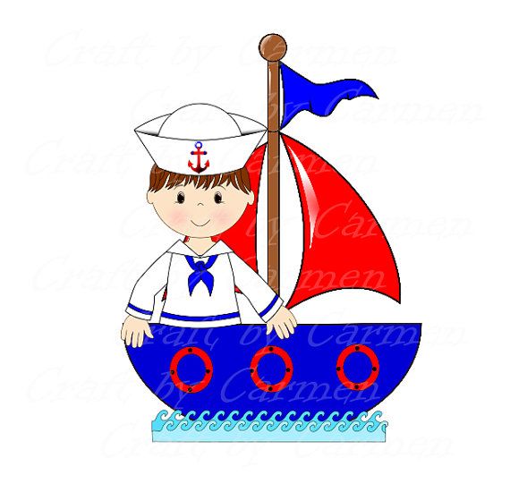 Sailor clip art boat baby boy cute sailor ahoy by