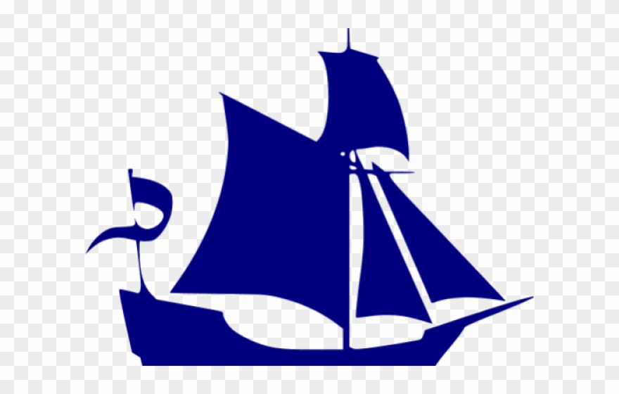 Sail Clipart Navy Blue Sailboat