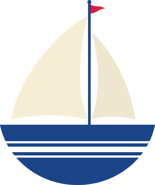 Nautical clipart colorful sailboat, Nautical colorful