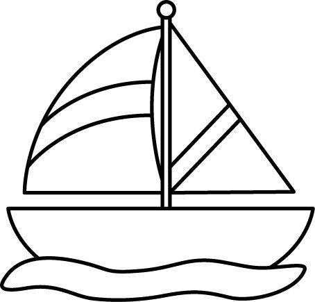 Boat clipart black and white, Boat black and white