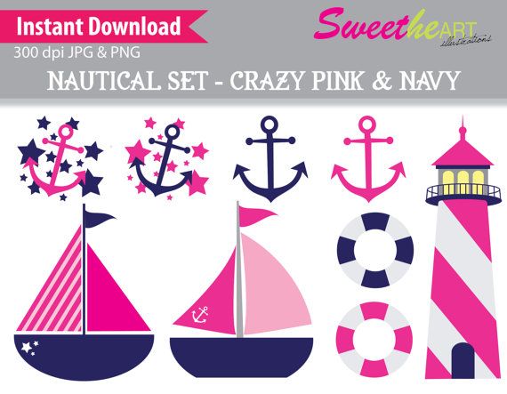 Pink sailboat clipart.