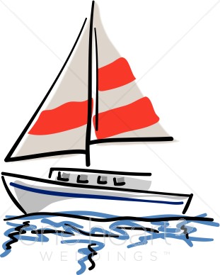 White Sailboat Clipart