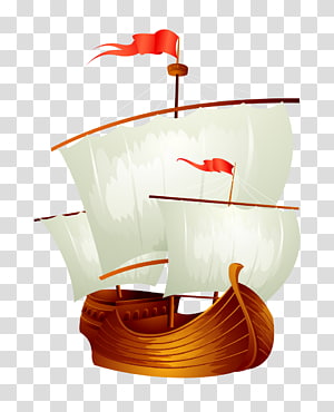 Realistic sea sailboat items transparent background PNG