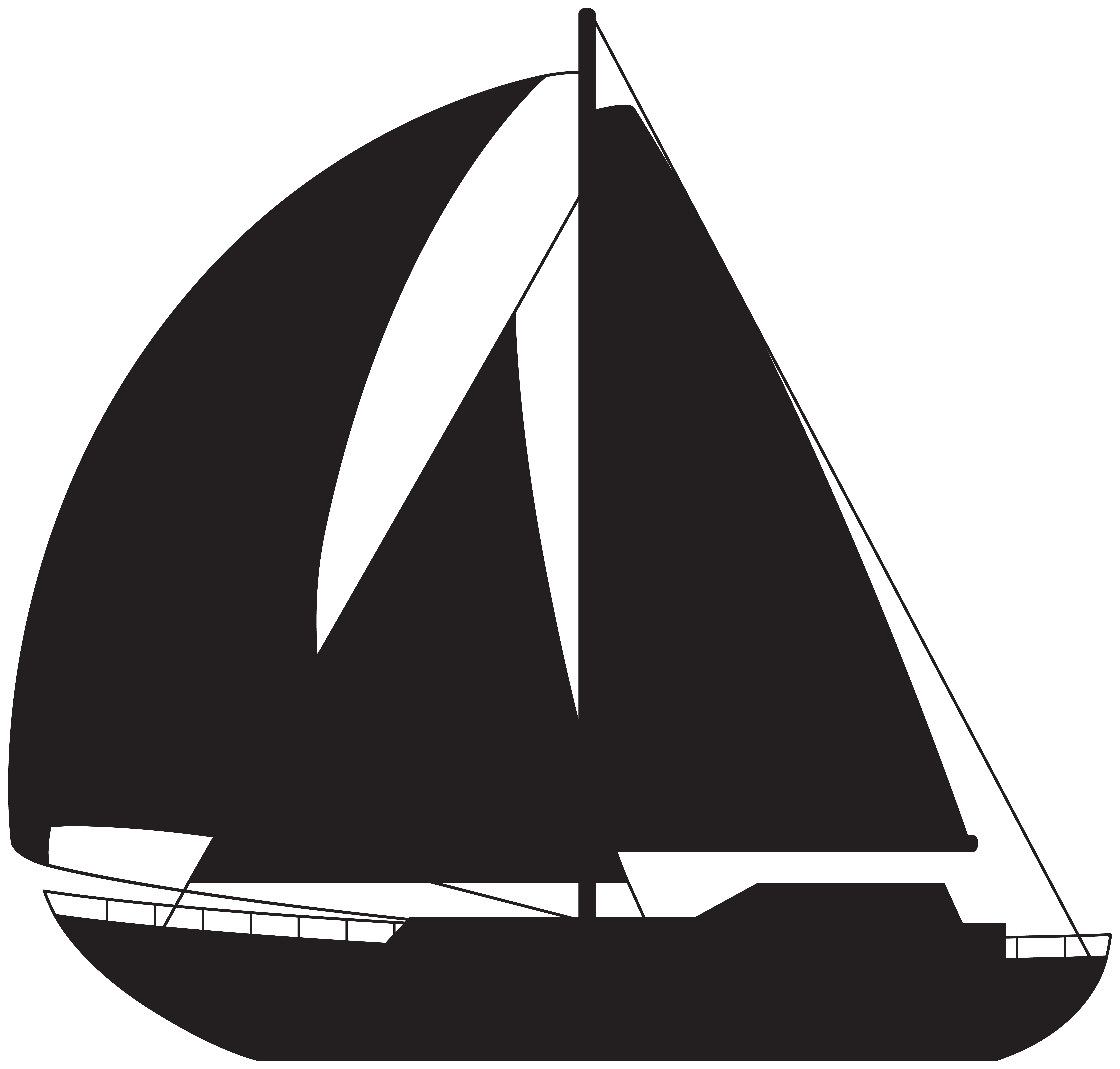 Sailboat Silhouette PNG Clip Art Image