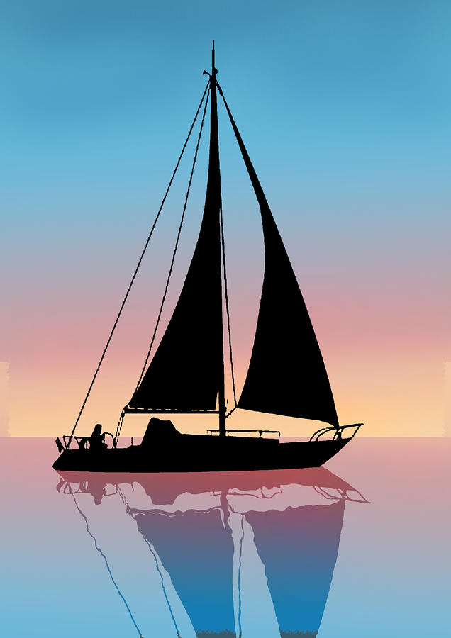Free sailboat silhouette.