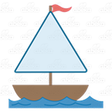 Sailboat with triangle.