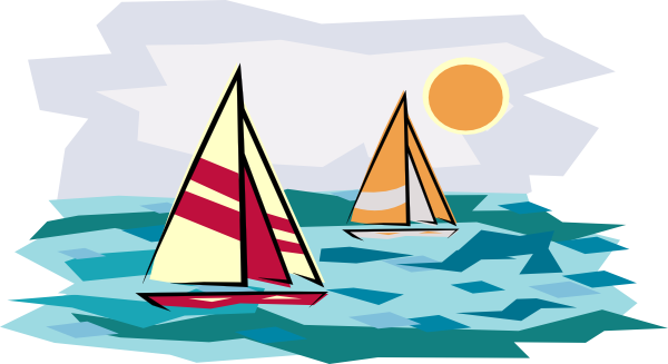Two sailboats sunset.