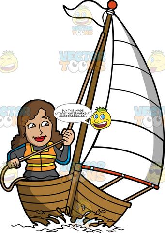 sailing clipart woman