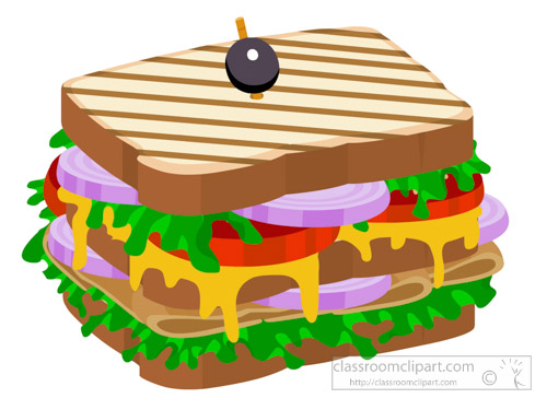 Club sandwich with ham clipart
