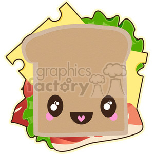 Sandwich cartoon character vector clip art image clipart