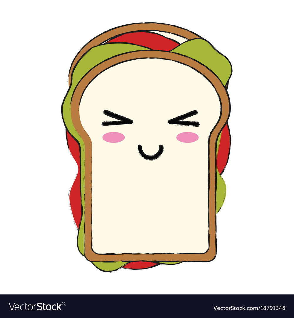 Delicious sandwich food cute kawaii cartoon