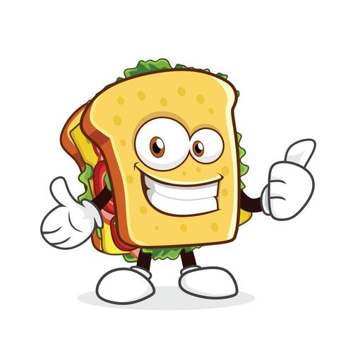 Cute sandwich cartoon character