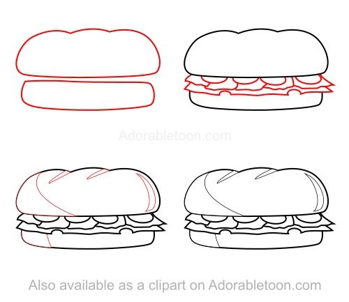 How draw sandwich.