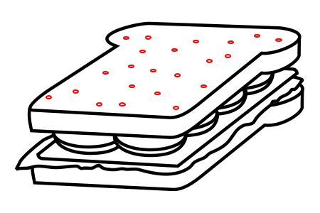 Drawing a cartoon sandwich