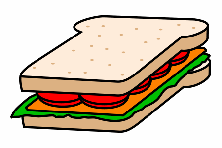 Drawing cartoon sandwich.
