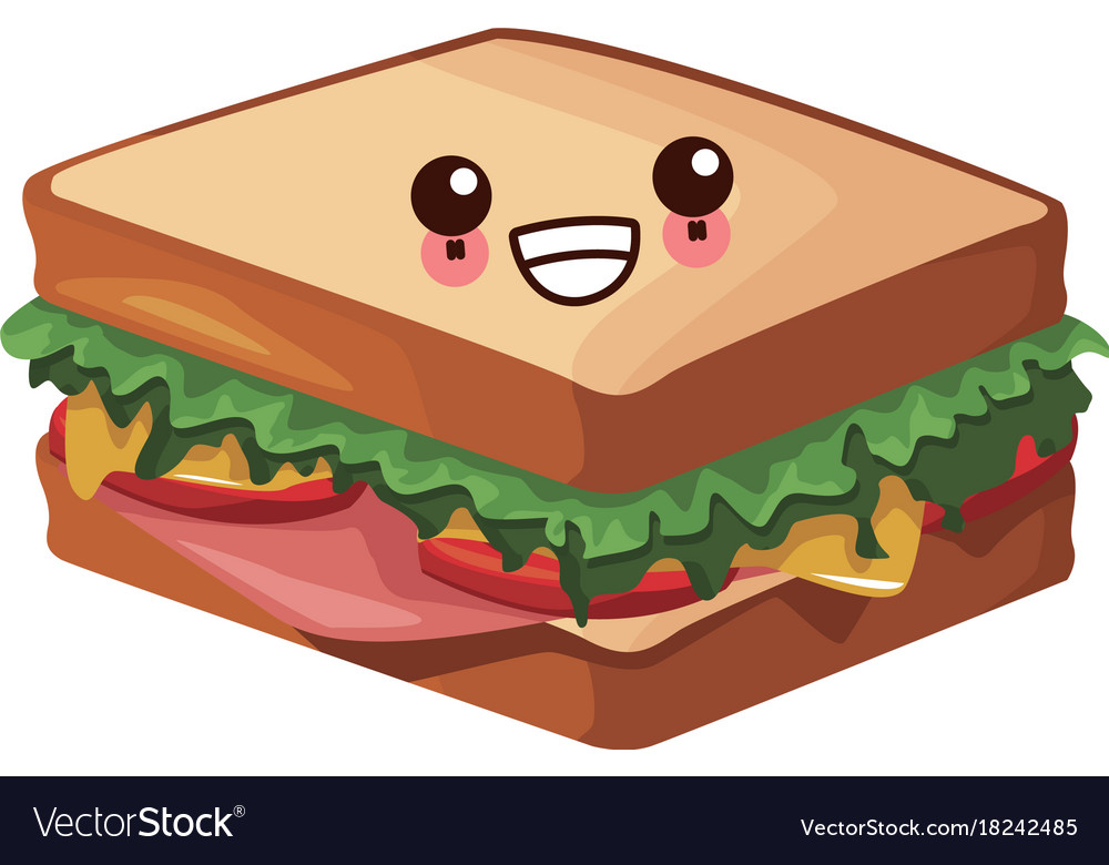 Sandwich healthy food cute kawaii cartoon