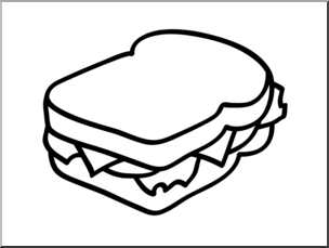 Sandwich Clipart Black And White