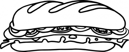 sandwich clipart outline