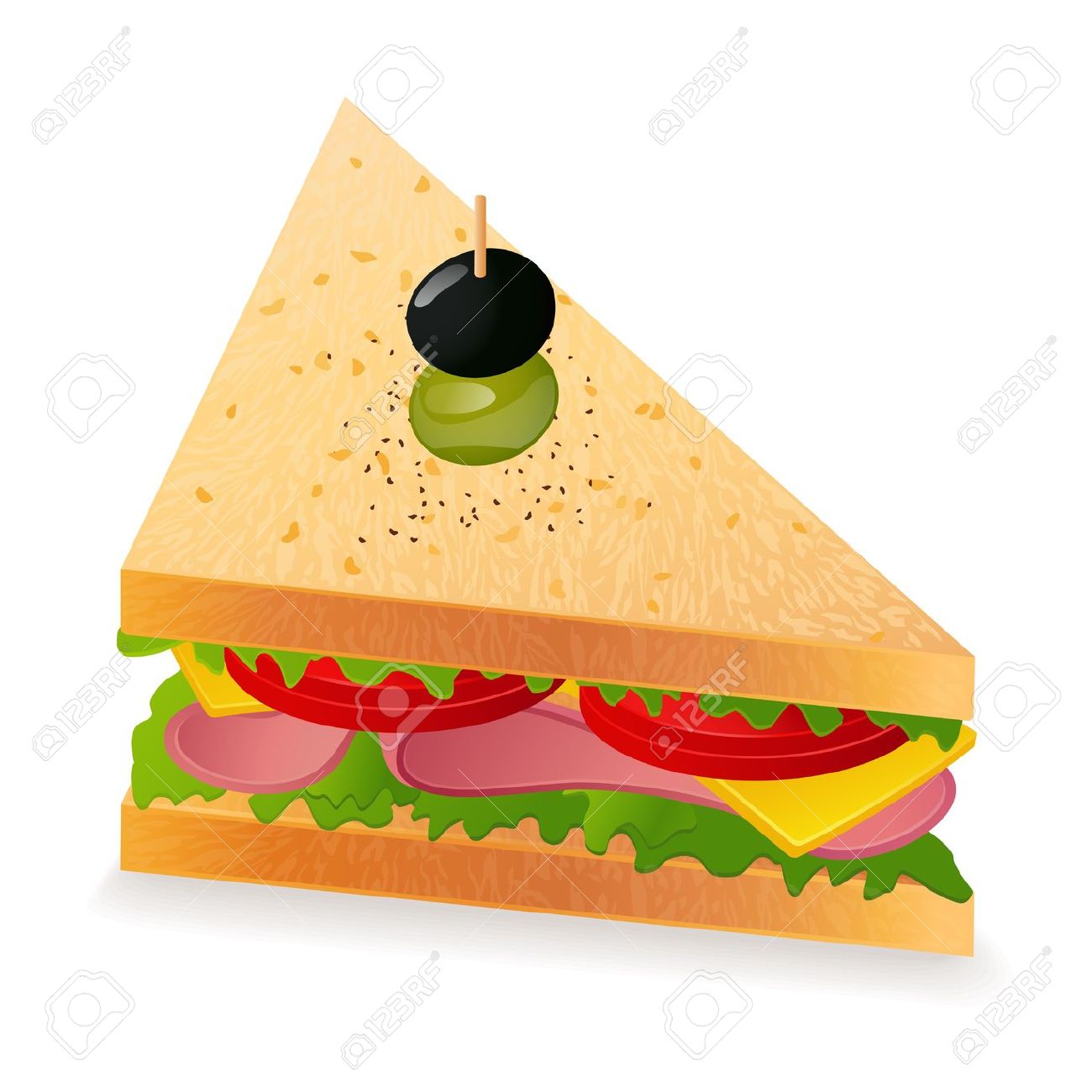 Triangle sandwich clipart.