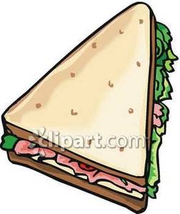 Triangle cut sandwich.