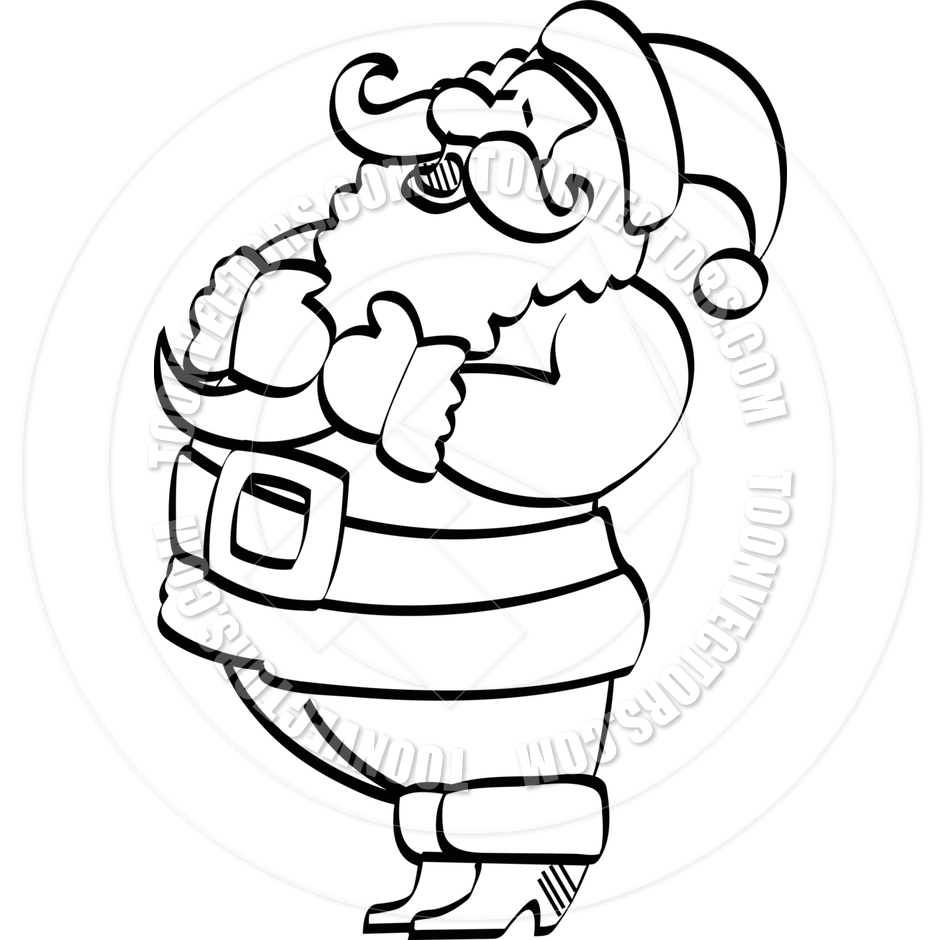 Santa claus clipart black and white